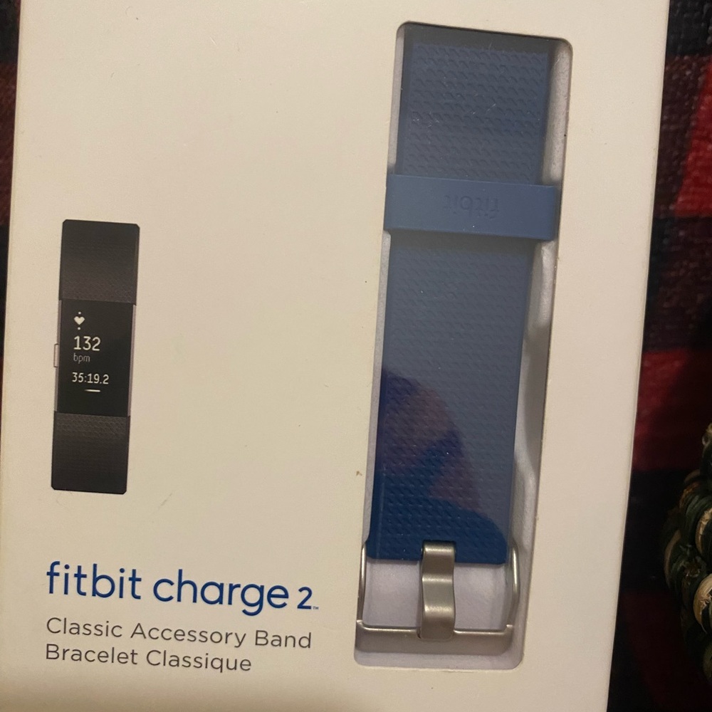 FITBIT “CHARGE 2” BAND Size Large Navy Blue Classic Accessory Band NIB